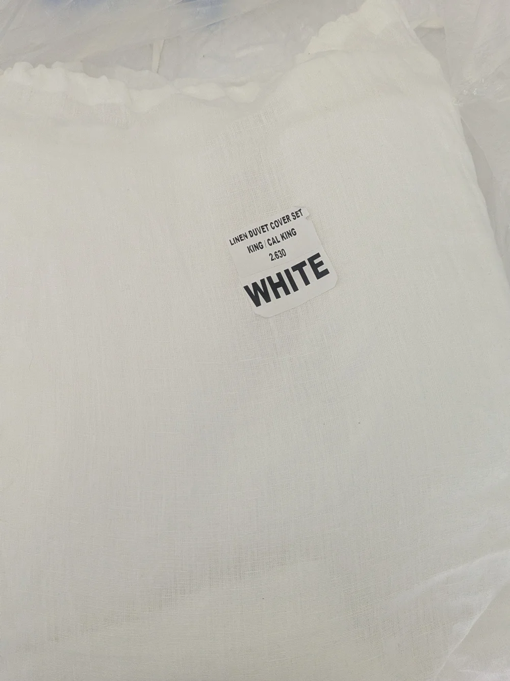 Quince European Linen Duvet Cover Set White King/Cal King